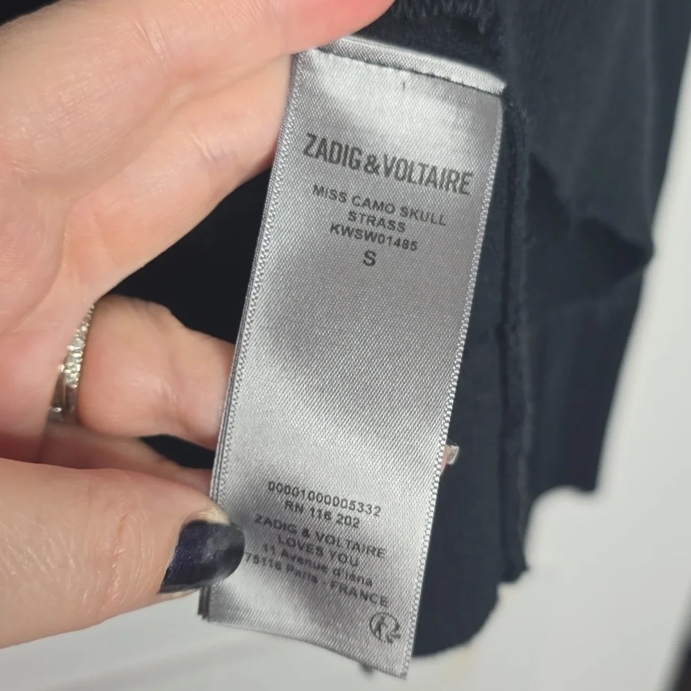 Zadig & Voltaire 100% Cotton Thin Oversized Sweater With Skull Studded Size S - Picture 9 of 11